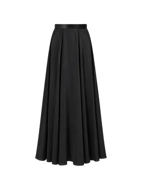Temperley London Amerie pleated satin maxi skirt Black 26AAME52115