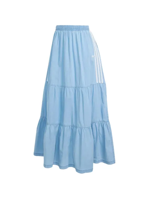 adidas tiered side-stripe maxi skirt Blue KY8113