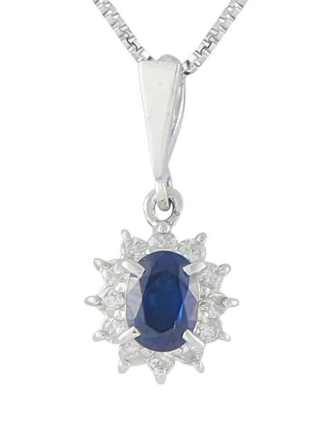 LB Exclusive sapphire and diamond necklace Silver MF22041326