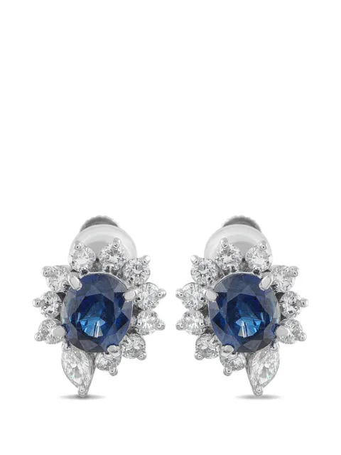 LB Exclusive sapphire and diamond earrings Silver MF33041426