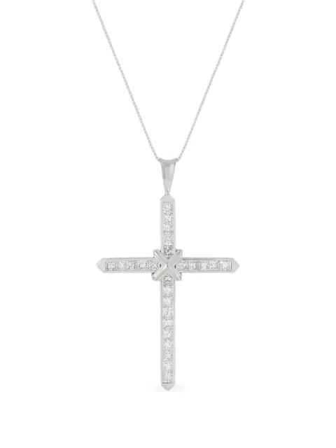 LB Exclusive diamond cross necklace Silver MF39041326