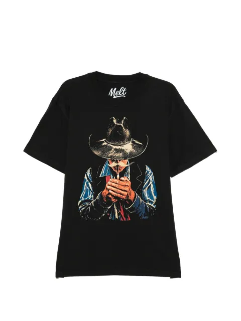 Melt graphic-print round neck T-shirt Black MS5324