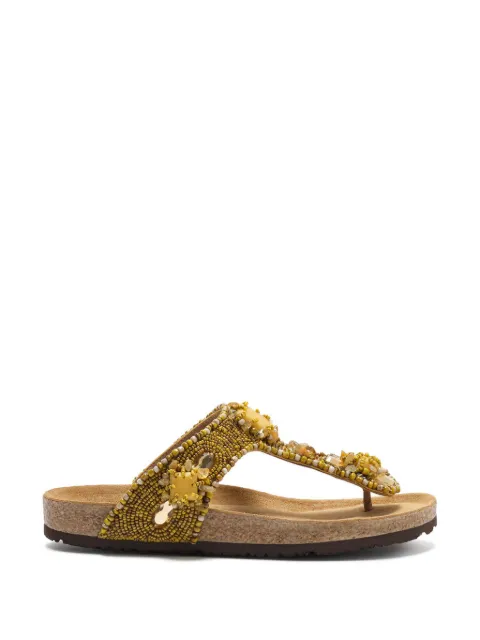 MALIPARMI bead-embellished sandals Yellow SJ00179101170008