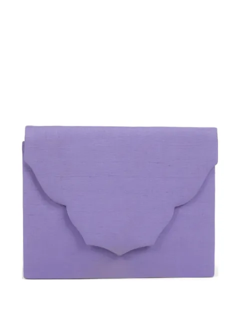 Saint Laurent Pre-Owned 1980s scalloped silk clutch bag Purple 15016457