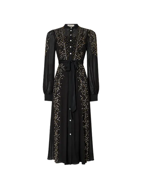 Temperley London Oberon sequin-embellished shirt midi dress Black 26AOBE54587A