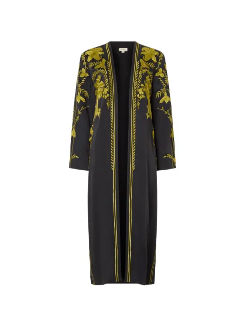 Temperley London Thisbe floral-embroidered coat Black 26ATHI53355A