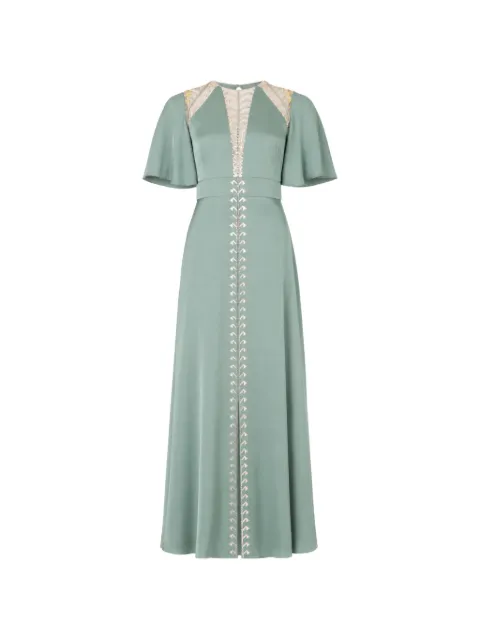Temperley London Wildlife maxi dress Green 26AWDL52714