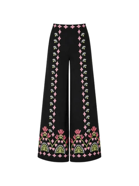 Temperley London Rosalba embroidered palazzo pants Black 26AROS55156