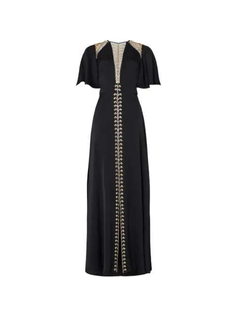 Temperley London Wildlife embellished maxi dress Black 26AWDL52714
