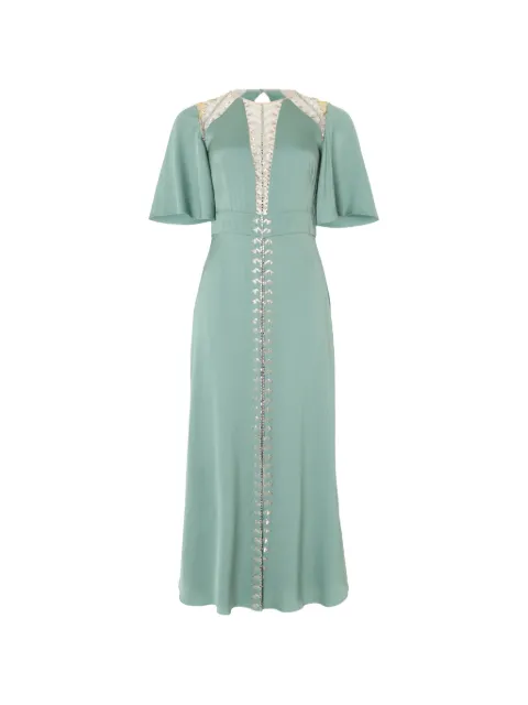 Temperley London Wildlife crystal-embellished midi dress Green 26AWDL55168