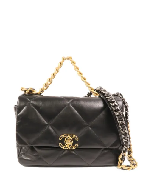 CHANEL Pre-Owned C19 turn-lock shoulder bag Black AS1161