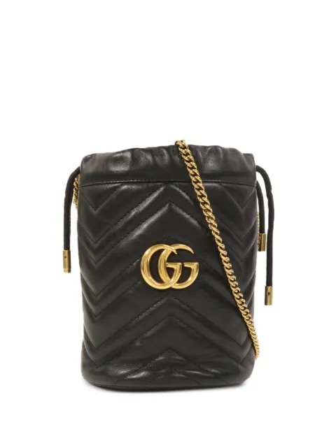 Gucci Pre-Owned mini GG Marmont bucket bag Black 575163