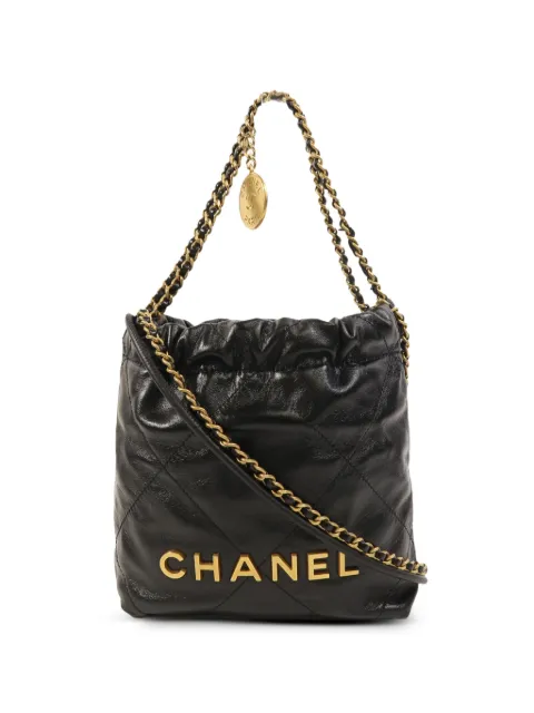 CHANEL Pre-Owned Mini 22 shoulder bag Black AS3980