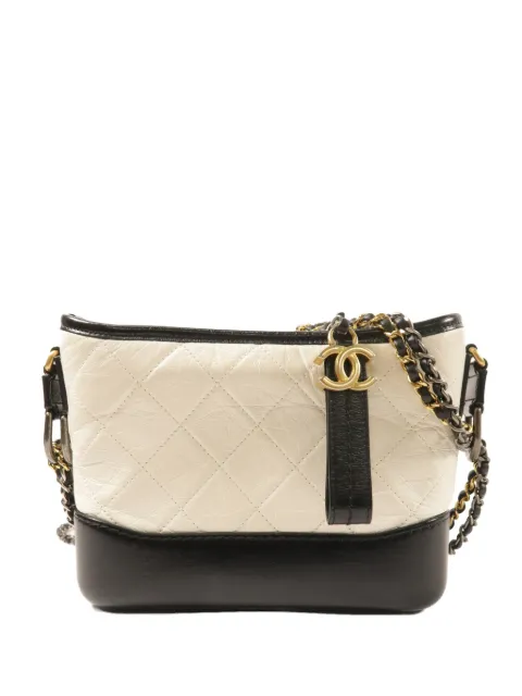 CHANEL Pre-Owned SMALL Gabrielle quilted shoulder bag White A91810