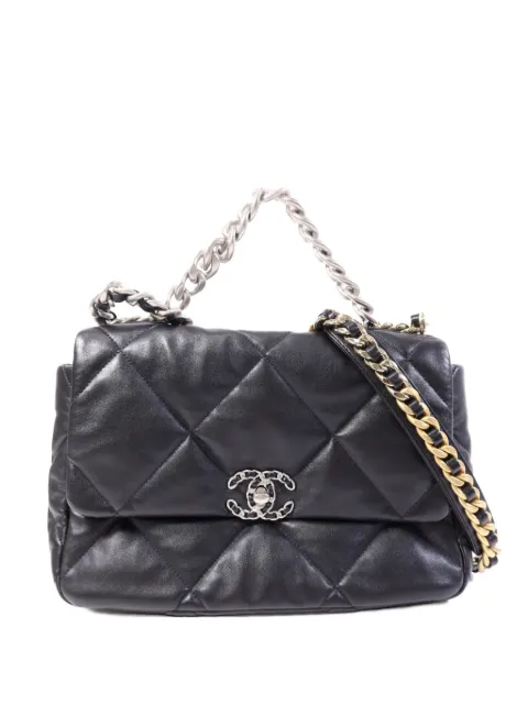 CHANEL Pre-Owned C19 quilted tote bag Black AS1160