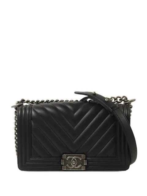 CHANEL Pre-Owned Boy 25 chevron-quilted shoulder bag Black A67086