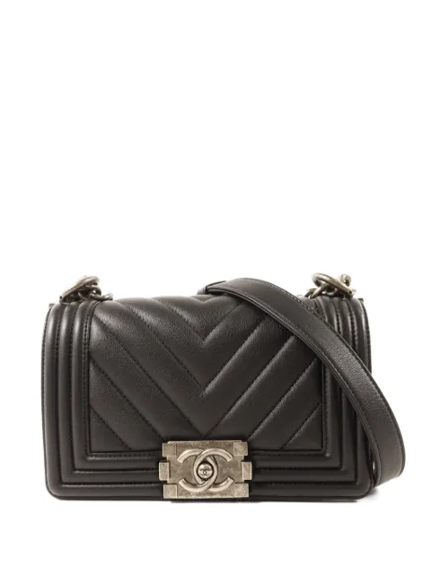 CHANEL Pre-Owned 20 Boy chevron-quilted crossbody bag Black A67085