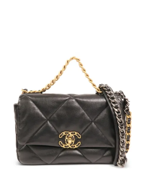 CHANEL Pre-Owned C19 quilted shoulder bag Black AS1160