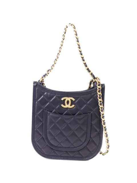 CHANEL Pre-Owned Hobo CC quilted shoulder bag Black AS4532