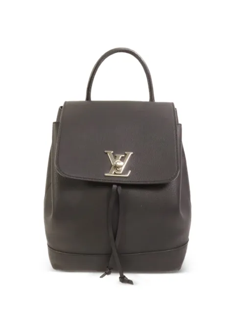 Louis Vuitton Pre-Owned Lock Me Evergrain leather backpack Black M41815