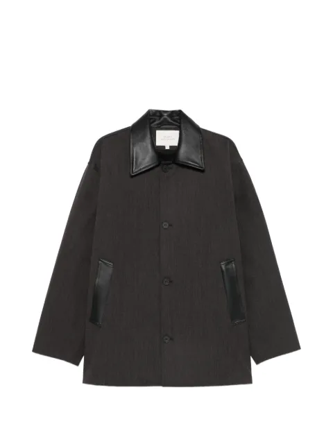 Studio Nicholson Meter leather-collar jacket Brown METERSNM1476