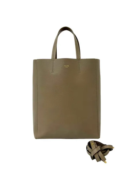 Celine Pre-Owned 2020 Small Grained Calfskin Vertical Cabas satchel Brown YBD69N22QSUYKA2M