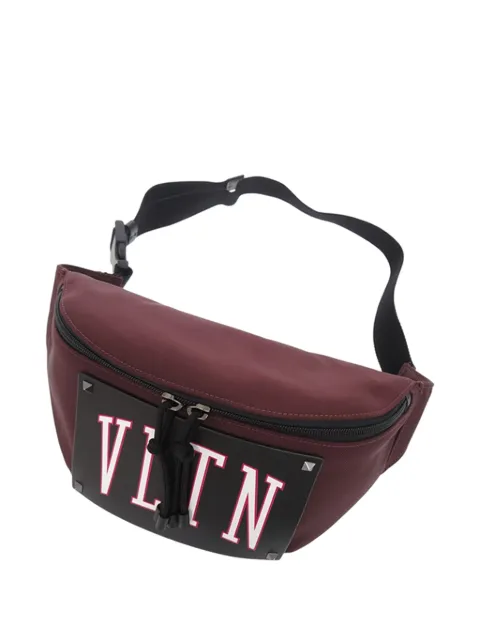 Valentino Garavani Pre-Owned 2018-2026 Nylon and Leather VLTN Rockstud belt bag Red FI1P8KFSVH9LMLYV