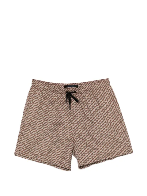 Tagliatore geometric-print drawstring swim shorts Brown HONOLULUNTE2602