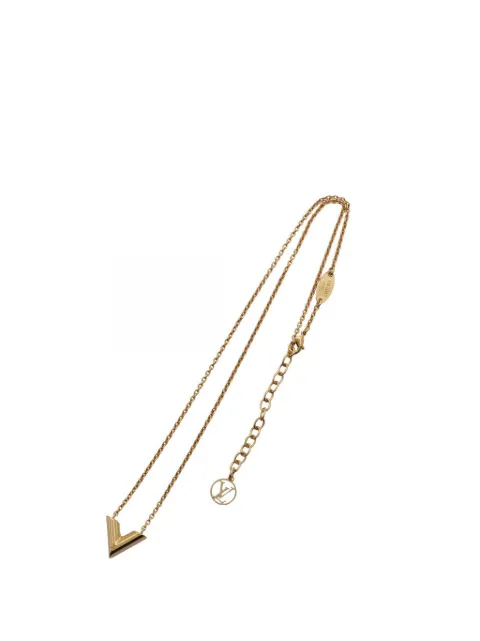 Louis Vuitton Pre-Owned 2021 Gold Plated Essential V Pendant Necklace costume necklace Gold 4BM53ZBIGIIBRECO