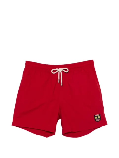 Arrels Barcelona embroidered-patch drawstring swim shorts Red MSW010074