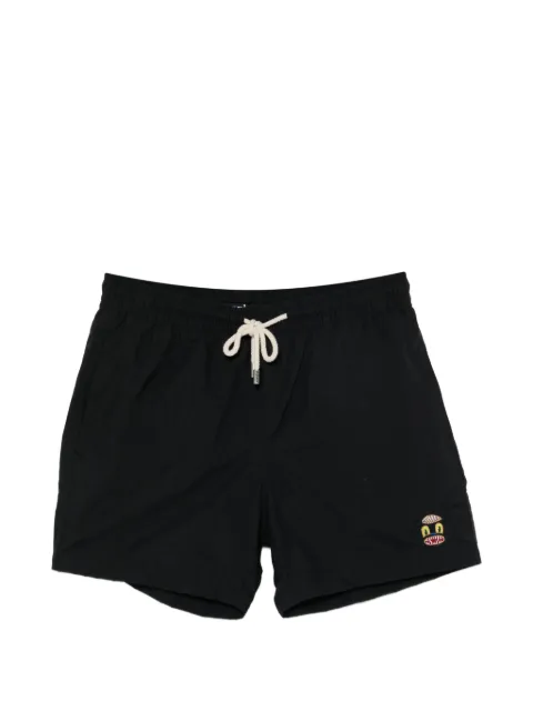 Arrels Barcelona embroidered-patch swim shorts Black MSW010074
