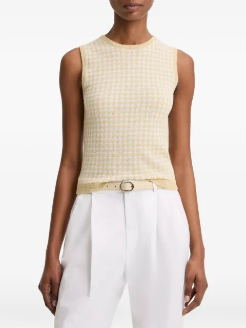 Vince gingham-check tank top Yellow V183679876