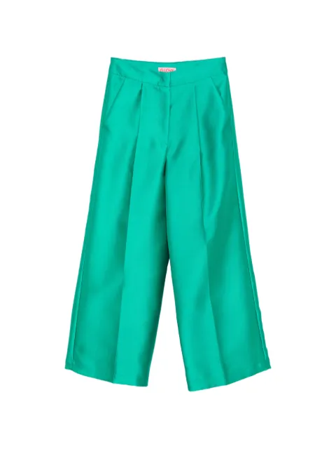 CARLA G. satin-finish wide-leg palazzo pants Green PIUM11