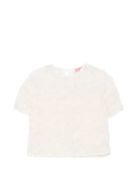CARLA G. Muir feather-effect short-sleeve top Neutrals MUIR34