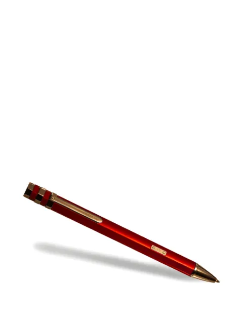 D1 Milano logo-plaque stainless-steel pen Red PNSTU007