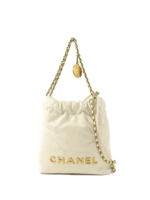 CHANEL Pre-Owned mini Chanel 22 shoulder bag White AS3980