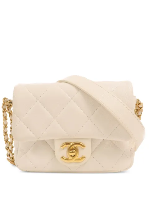 CHANEL Pre-Owned mini Twist Your Buttons shoulder bag White AS3368