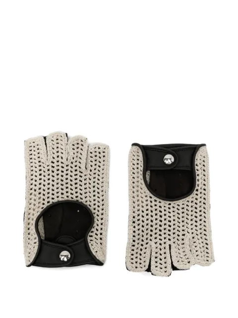 Causse crochet-knit fingerless gloves Black 22051CRAG0BIMIAU