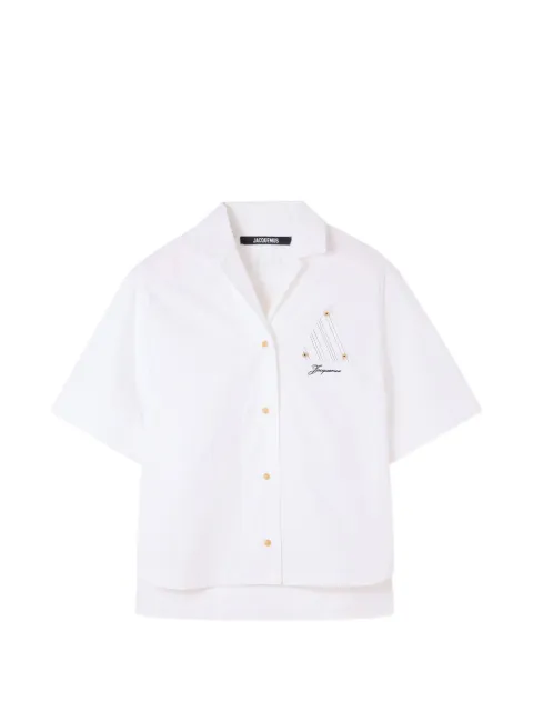 Jacquemus The Martin patch-detail short-sleeved shirt White SHW00567AW00648