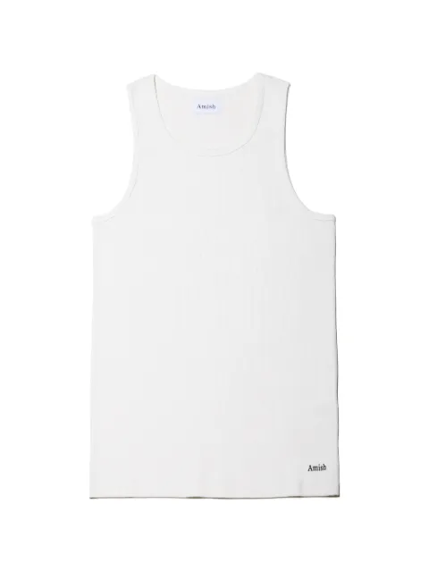 AMISH logo-print tank top Neutrals AMX208CR71