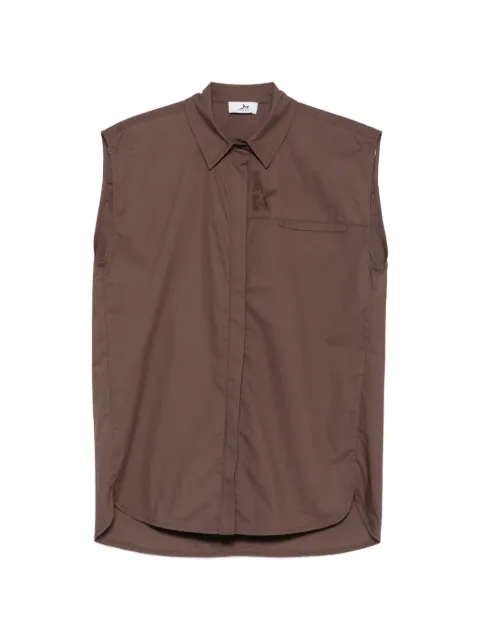 Marc Ellis sleeveless logo-embroidered shirt Brown MCLCM0161