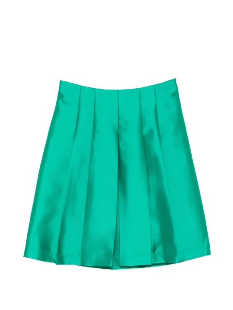 CARLA G. pleated satin-finish skirt Green GIOC11