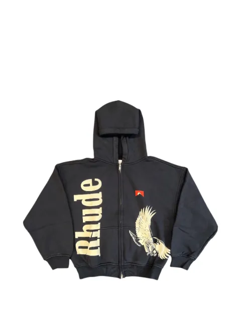 RHUDE Eagle Pass zip-up hoodie Black RHSS26HO08012BLK