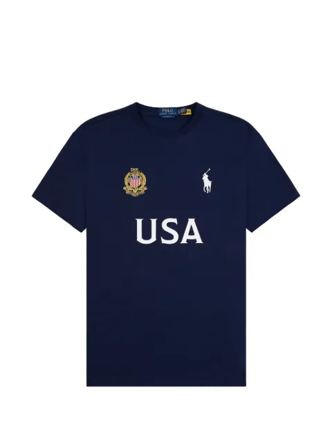 Polo Ralph Lauren logo-print cotton T-shirt Blue 710B20869001