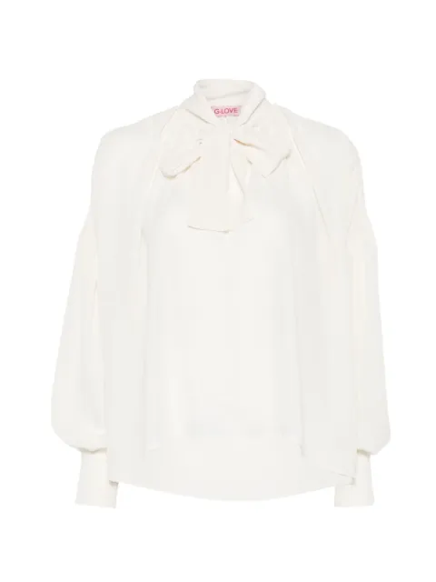 CARLA G. Evim pussy-bow balloon-sleeve blouse Neutrals EVIM14