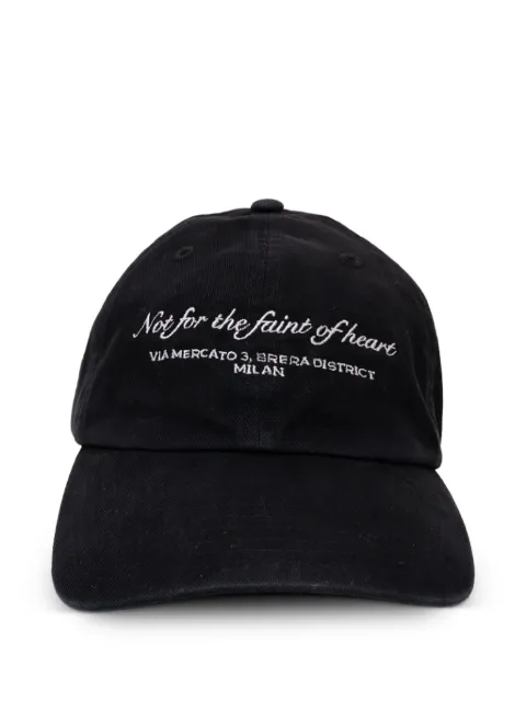 D1 Milano slogan-embroidered cotton cap Black CPCTU002