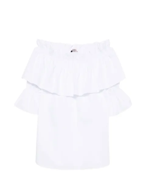 CARLA G. Enec ruffled off-the-shoulder blouse White ENEC10