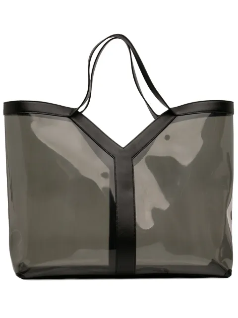 Saint Laurent Pre-Owned 2025 Maxi PVC Transparent Y tote bag Black TWTCGIWKVWX689Q6