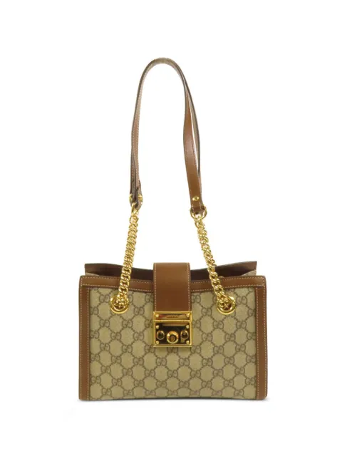 Gucci Pre-Owned small Padlock GG Supreme shoulder bag Neutrals 498156