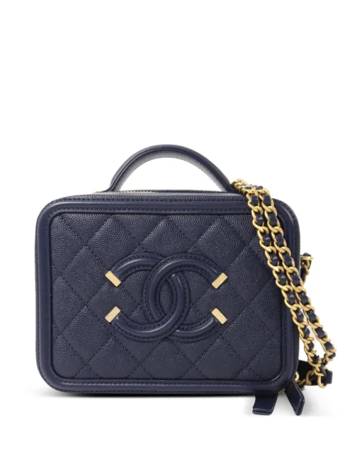 CHANEL Pre-Owned CC Filigree vanity shoulder bag Blue A93342